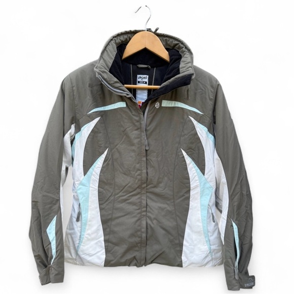 Degre 7 Olive and White SKI Jacket with Sky Blue Accents - Picture 1 of 9